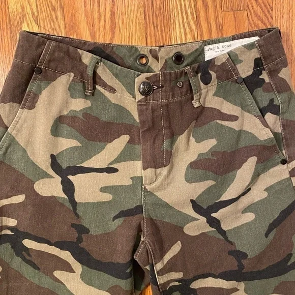 Rag and Bone Straight Leg Camo Pants 100% Cotton - Picture 5 of 8